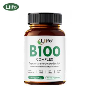 Liife Vitamin B100 Complex Supplement - Supports Energy Production & Overall Health - 120 Veggie Capsules Liife Vitamin B100 Complex Supplement - Supports Energy Production & Overall Health - 120 Veggie Capsules