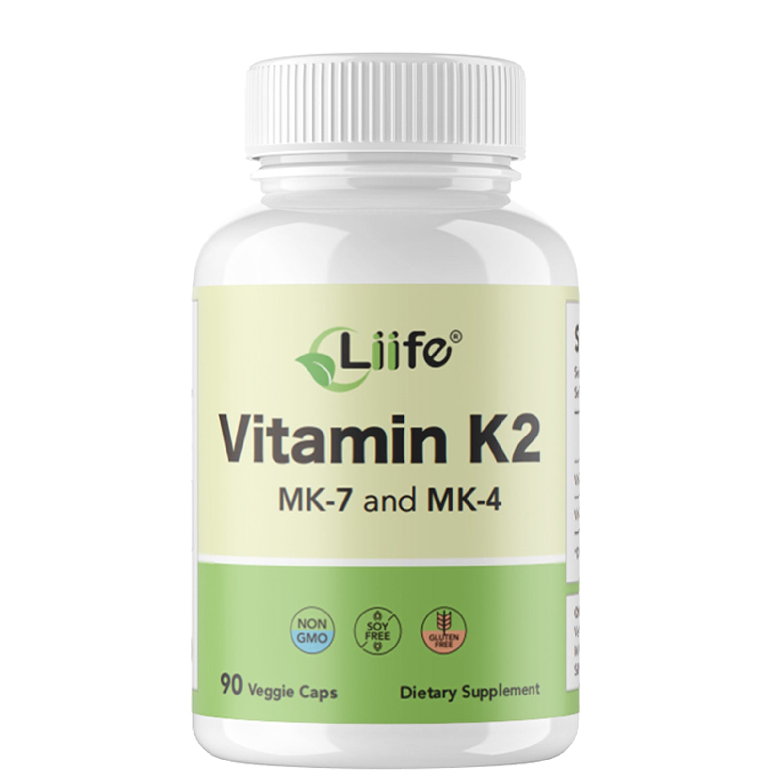 LIIFE Vitamin K2 600mcg Supplement with MK-7 100mcg & MK-4 500mcg,90 Vegetable Capsules for Bone & Cardiovascular Health | Non-GMO & Gluten Free