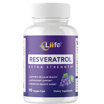 LIIFE Resveratrol Supplement with Trans-Resveratrol & Black Pepper Extract | Antioxidant Support for Cellular Health, Energy & Healthy Aging,