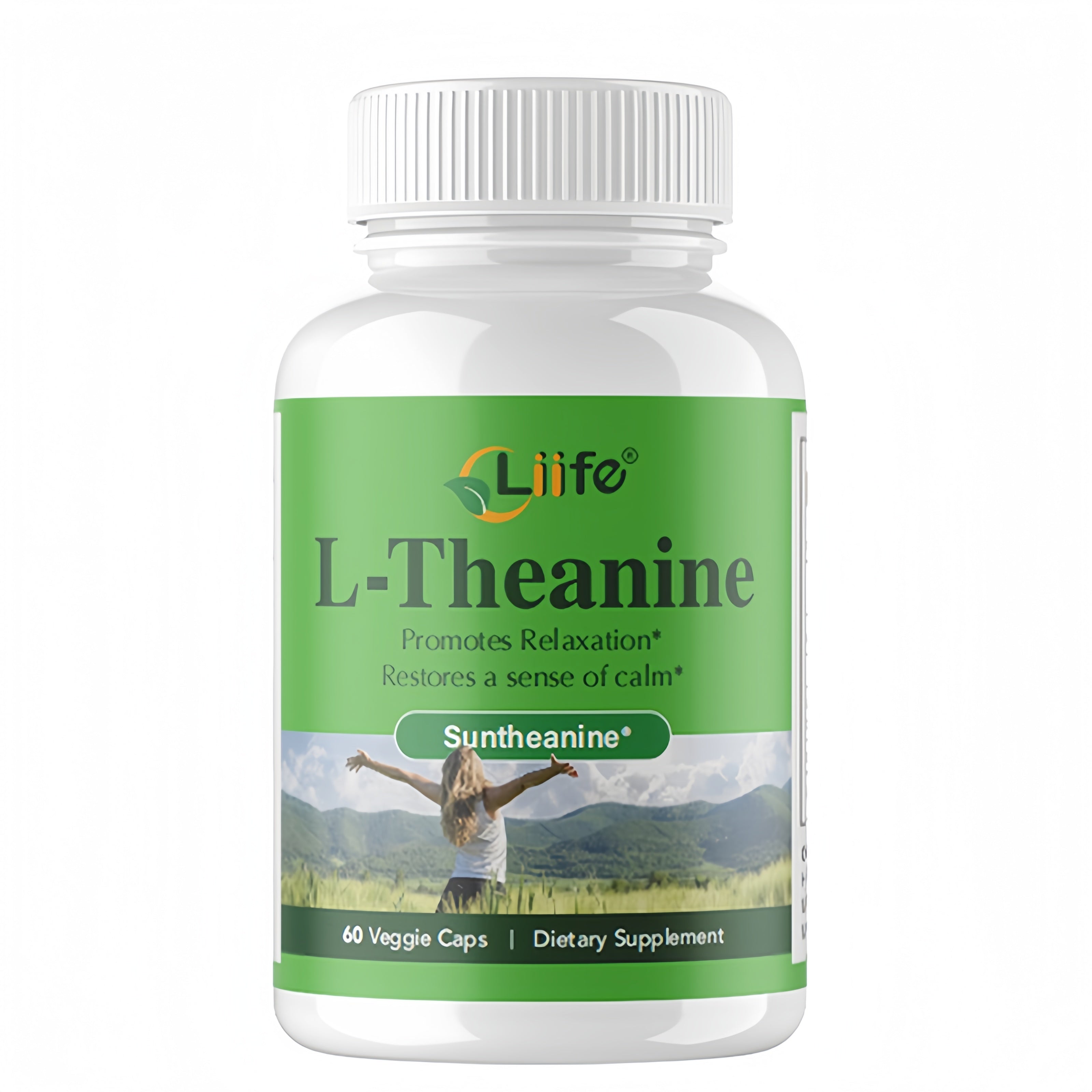 LIIFE L-Theanine (Suntheanine®) with GABA– 60 Veggie Capsules Support with Magnesium & Black Pepper for a Healthy Stress Response, Relaxation, and Focus Increases Brain Alpha-Wave Production*
