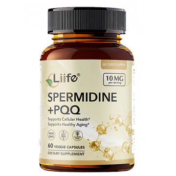 LIIFE Spermidine + PQQ 10mg - Cellular Health & Healthy Aging Support - 60 Veggie Capsules, Made in USA
