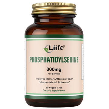 Liife Phosphatidylserine Supplement 300mg Per Serving,60 Veggie Caps，4-in-1 PS Supplement,Supports Cognitive Health and Brain Function