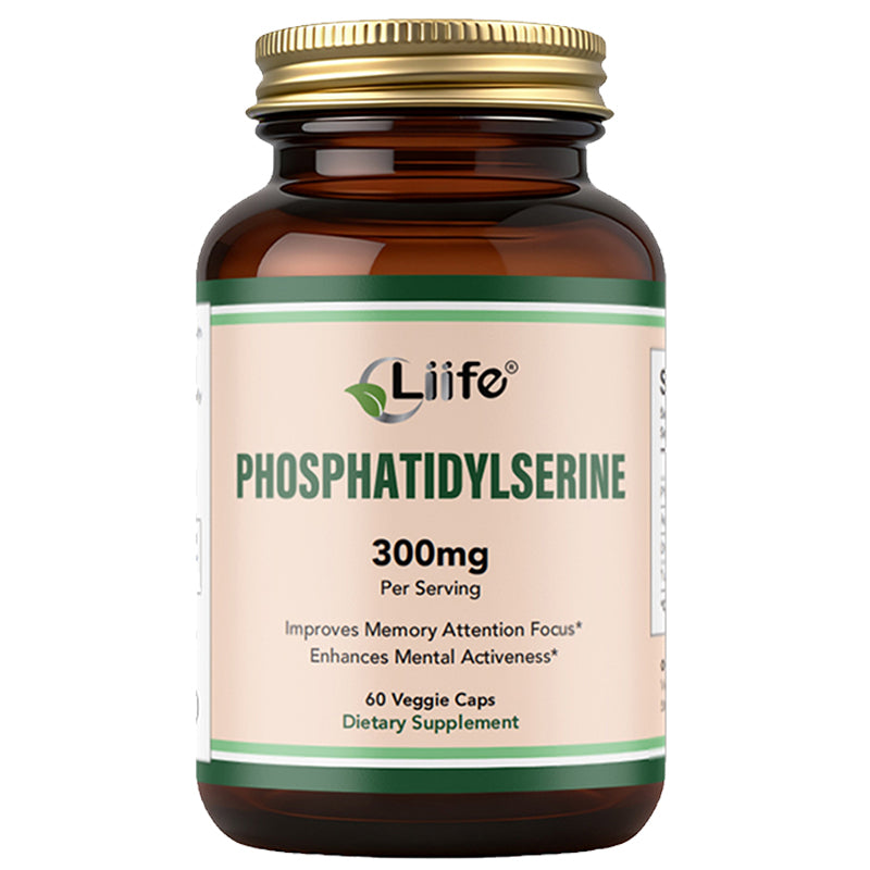 Liife Phosphatidylserine Supplement 300mg Per Serving,60 Veggie Caps，4-in-1 PS Supplement,Supports Cognitive Health and Brain Function