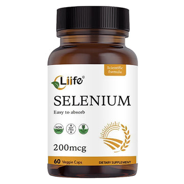 LIIFE Selenium 200 mcg-L-Selenomethionine with Vitamin E & Vitamin B2- Antioxidant for Energy, Heart, & Immune Support