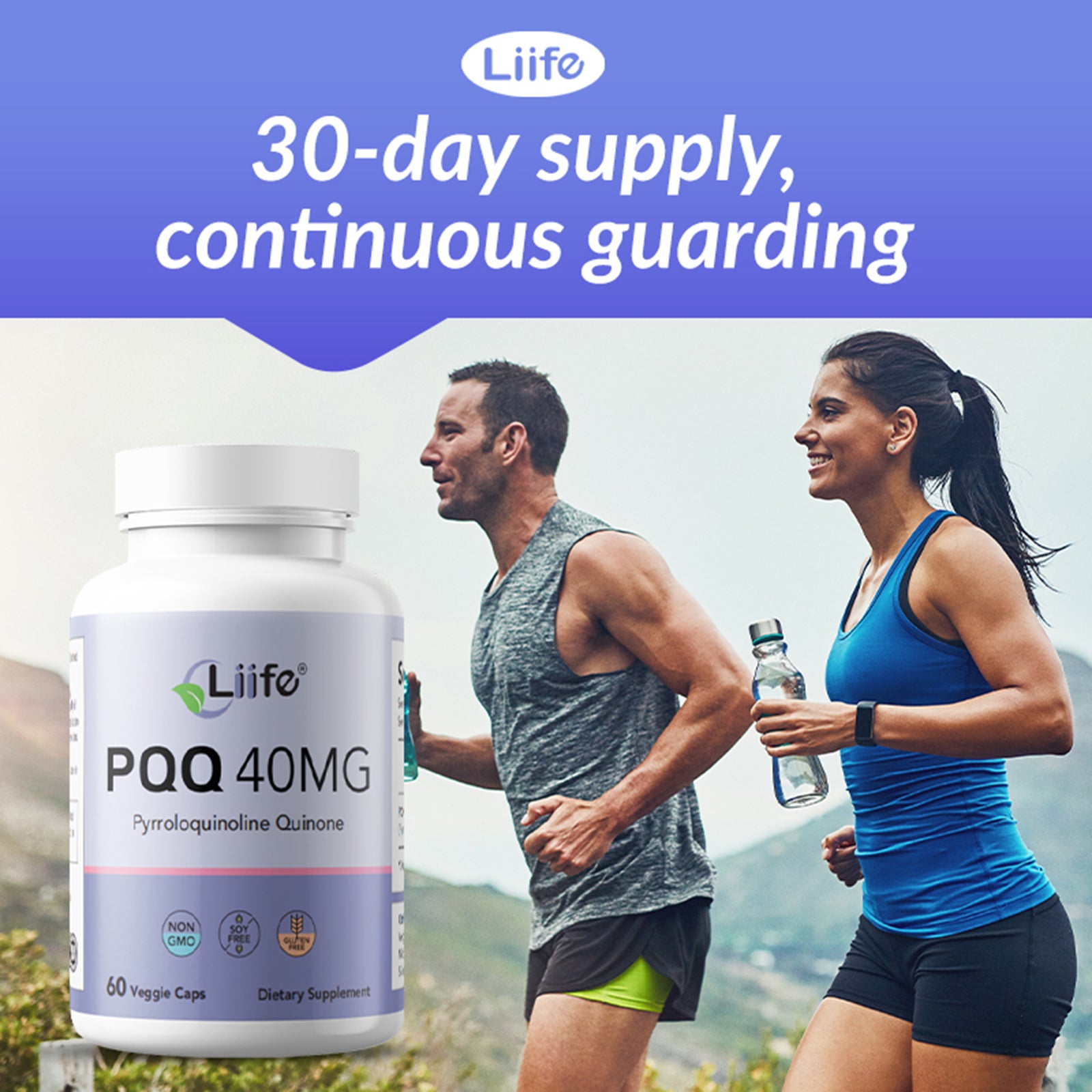 LIIFE High Potency PQQ (30 Servings) – Pyrroloquinoline Quinone as PureQQ for Mitochondrial Support, Cognitive Health & Energy Boost -Non-GMO, Soy-Free, Gluten-Free