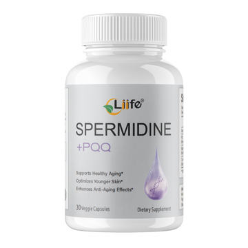 LIIFE Spermidine + PQQ Supplement - Supports Healthy Aging & Youthful Skin - 10mg Spermidine, 10mg PQQ, 30 Veggie Capsules