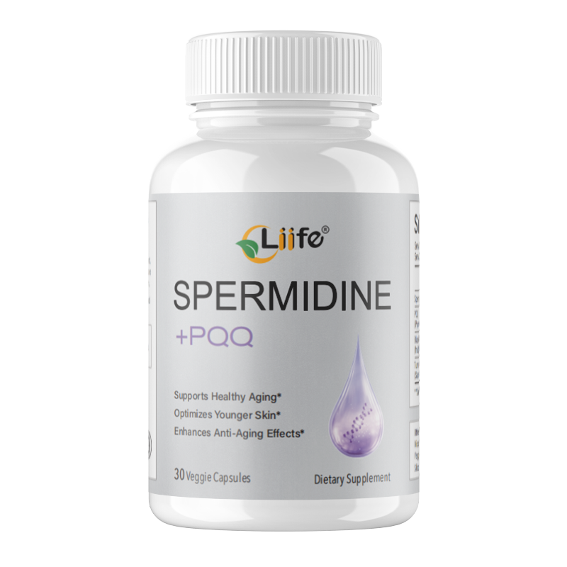 LIIFE Spermidine + PQQ Supplement - Supports Healthy Aging & Youthful Skin - 10mg Spermidine, 10mg PQQ, 30 Veggie Capsules